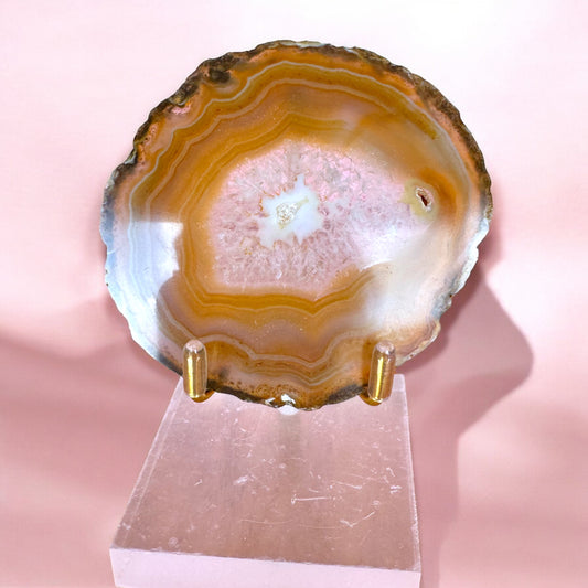 Natural Agate Slice with Stand