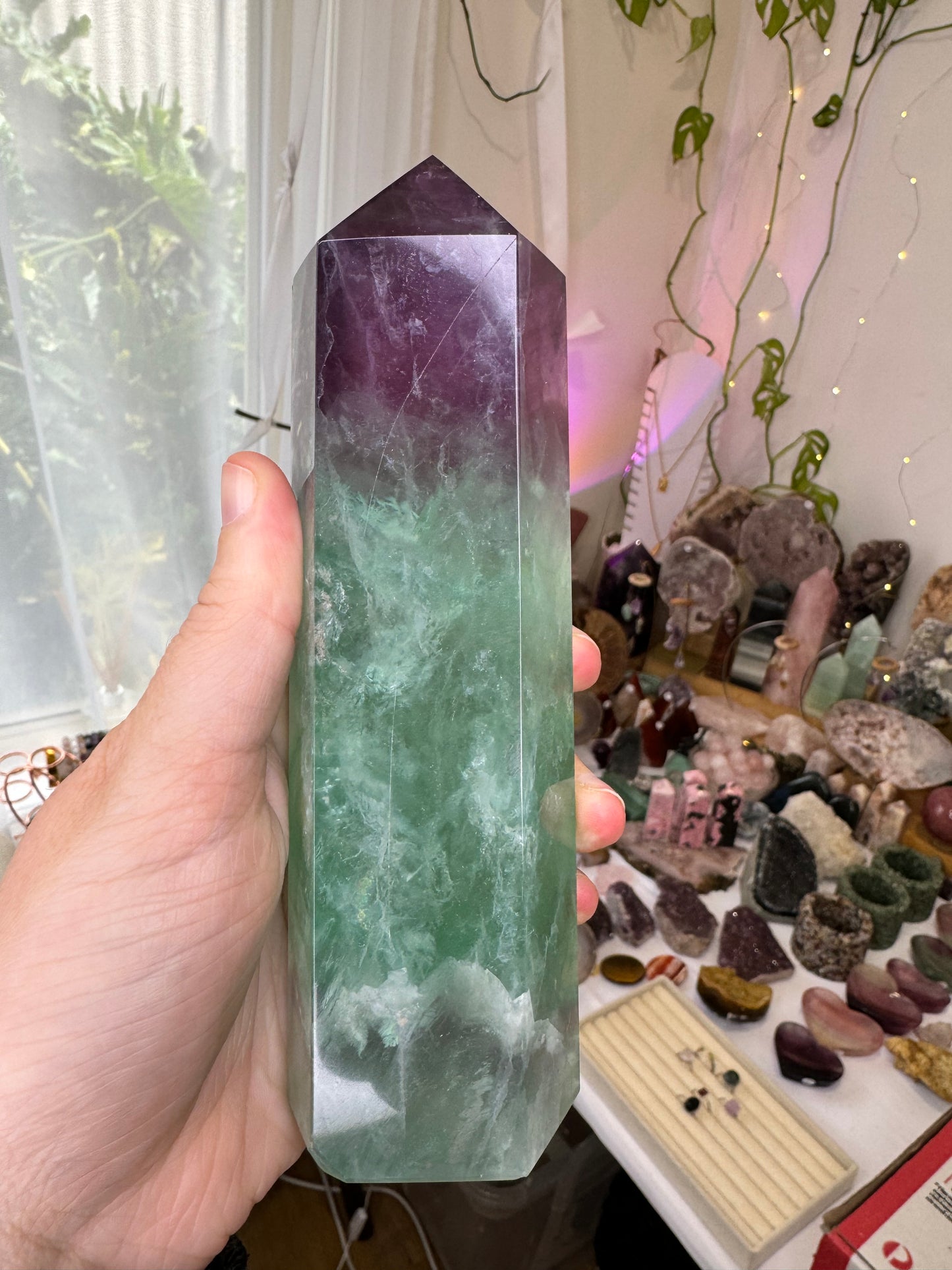 Watermelon Fluorite Tower - Imperfect