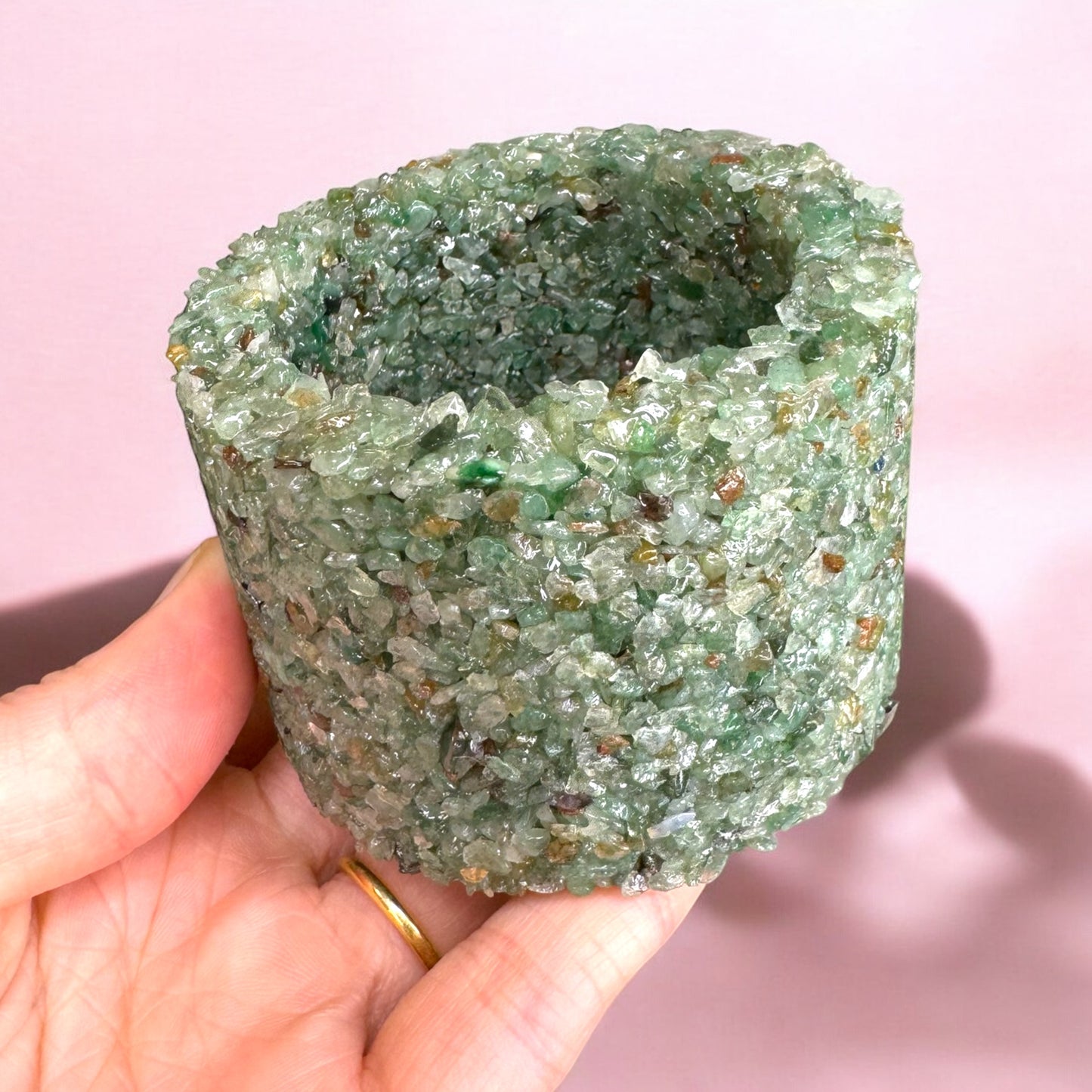 Green Aventurine Crystal Chips Pot