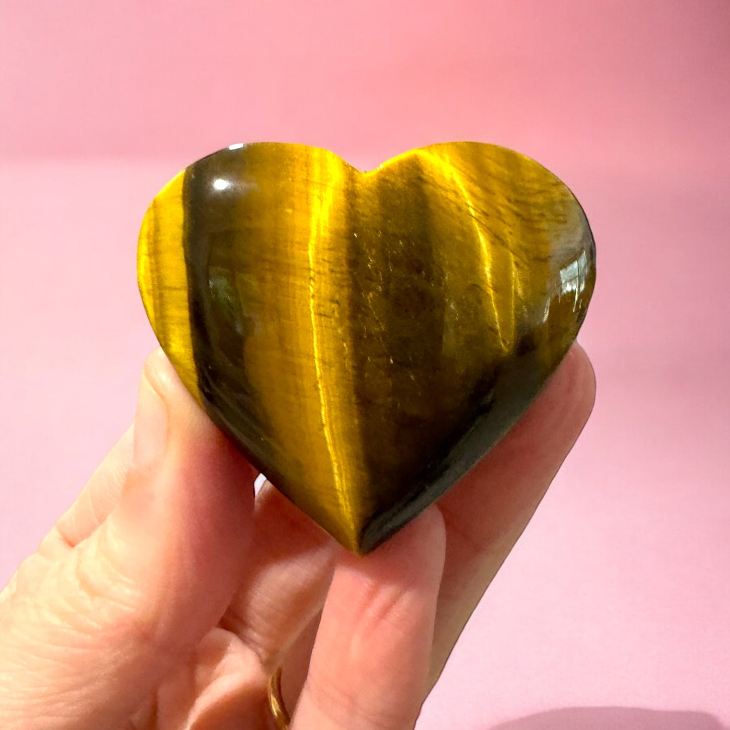 A Grade Tigers Eye Puffy Heart