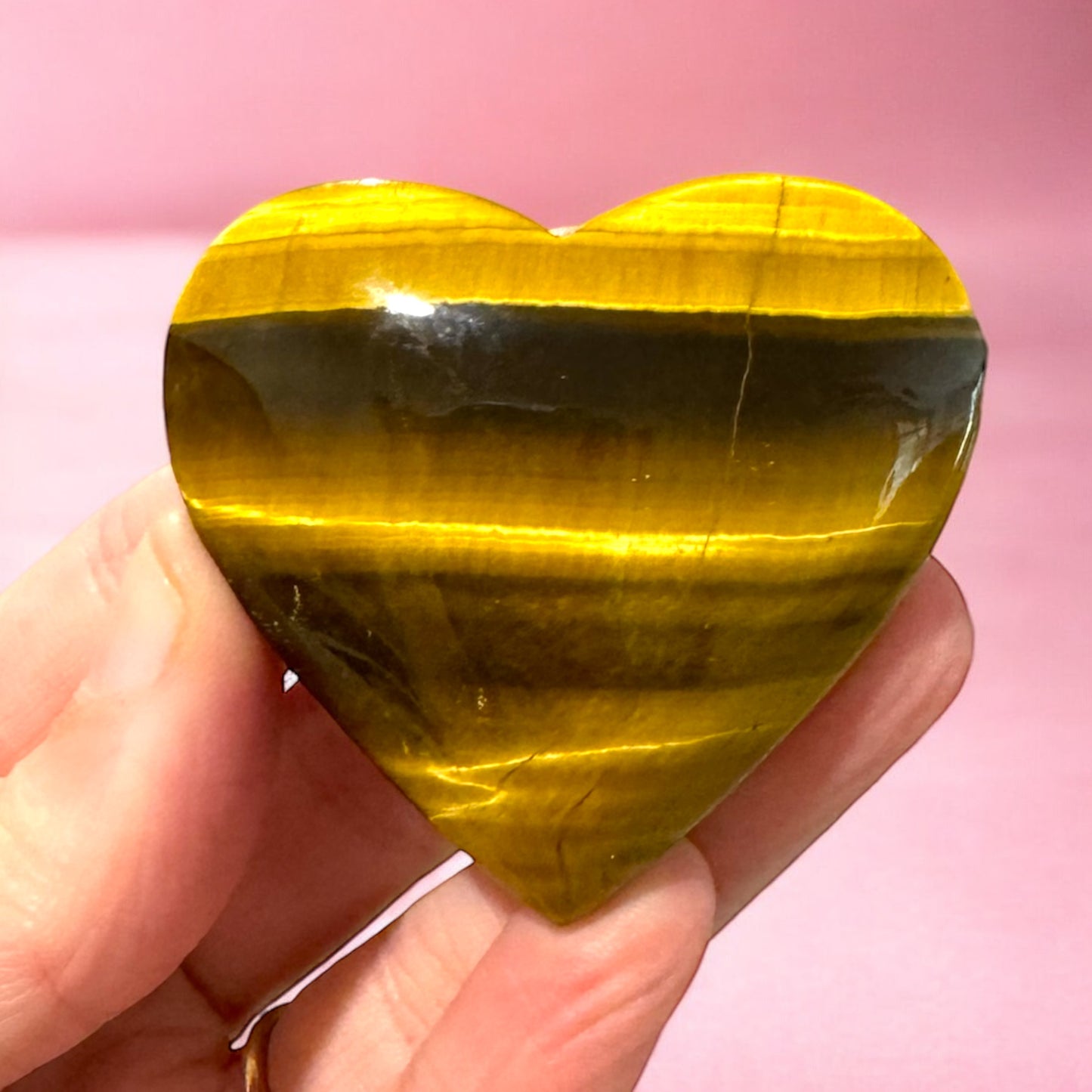 A Grade Tigers Eye Puffy Heart