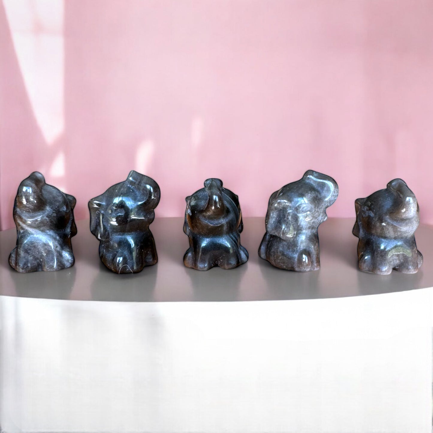 Sheen Obsidian Mini Elephants | Intuitively Chosen