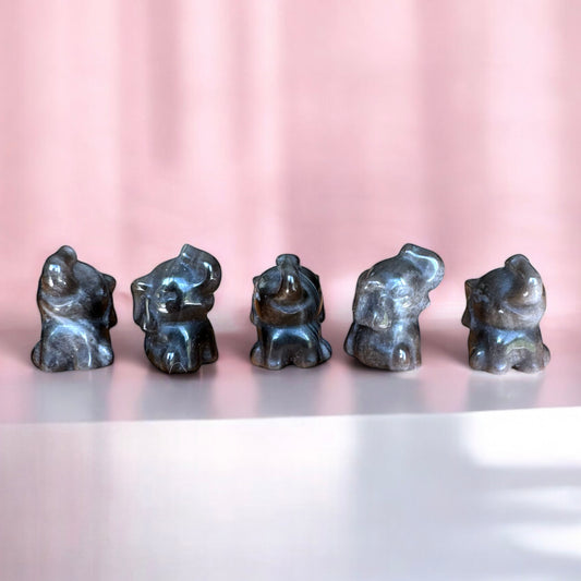 Sheen Obsidian Mini Elephants | Intuitively Chosen