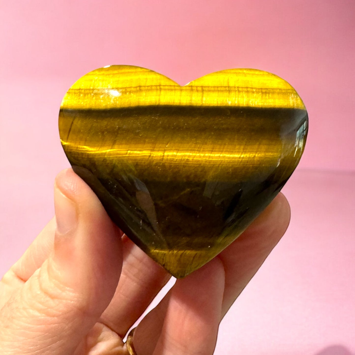 A Grade Tigers Eye Puffy Heart