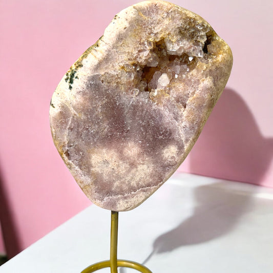 Pink Amethyst Slab on Stand