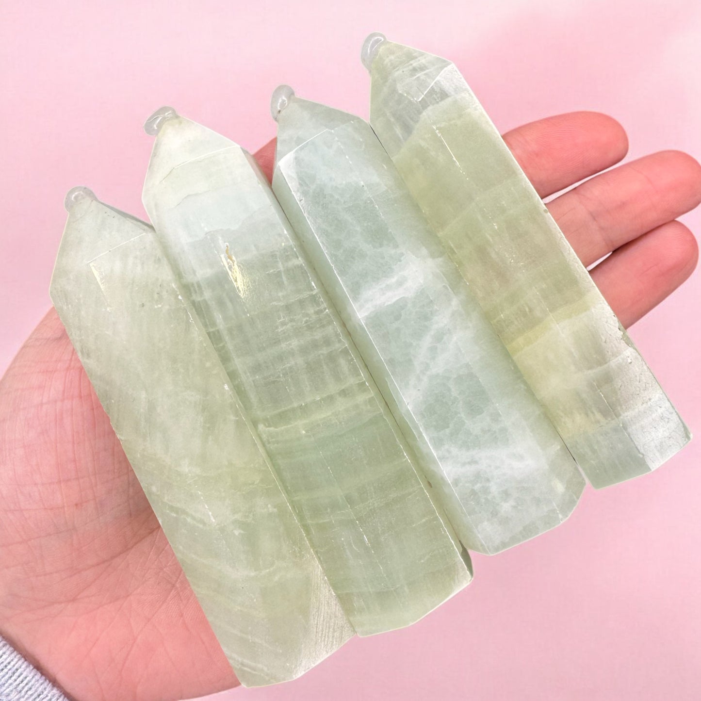 Pistachio Calcite Points | Intuitively Chosen