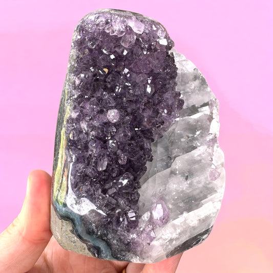 Amethyst and Calcite Cutbase