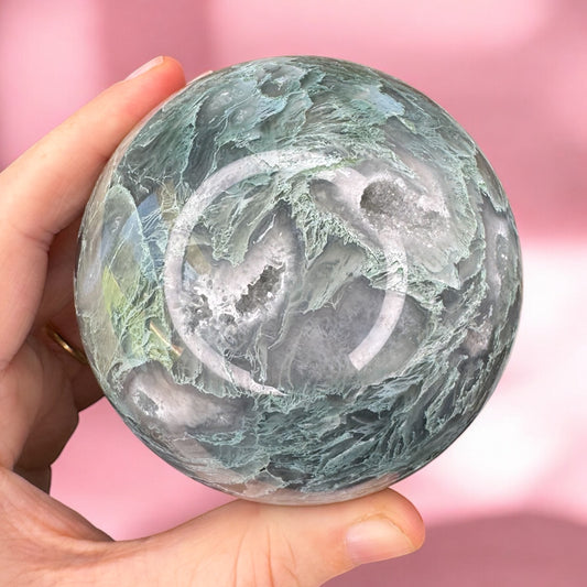 Moss Agate Sphere (7cm)