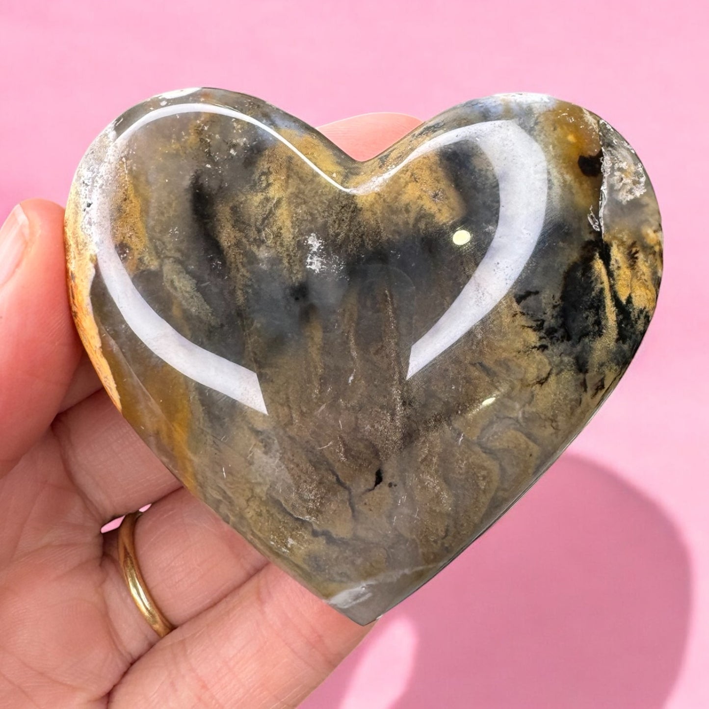 Tiger Dendrite Agate Heart