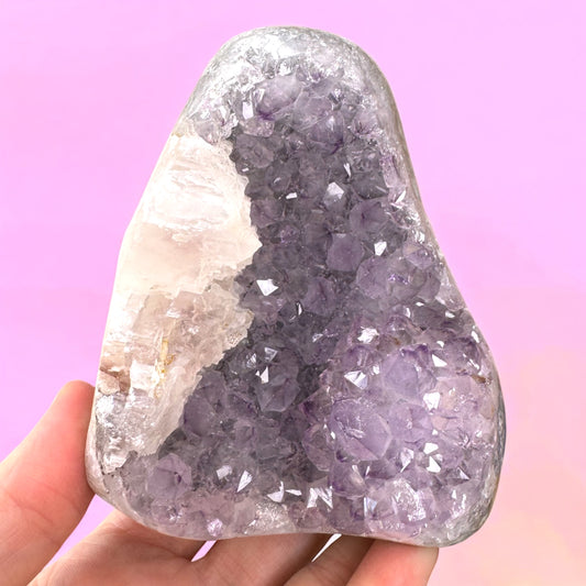 Amethyst and Calcite Cutbase