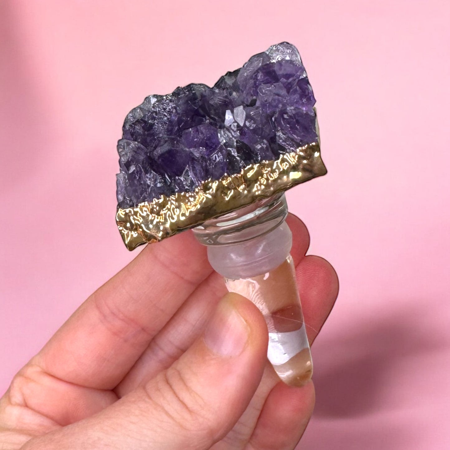 Amethyst Cluster Wine Stopper