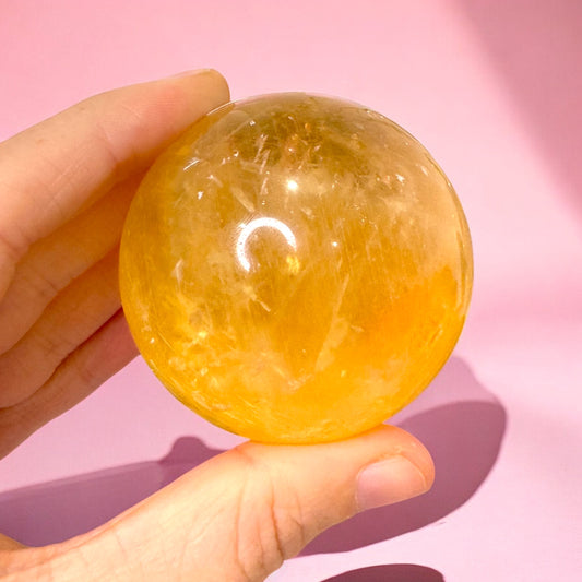 Honey Calcite Sphere