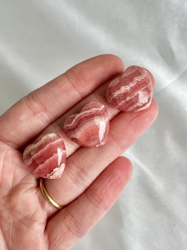 Rhodochrosite Mini Hearts - Intuitively Chosen