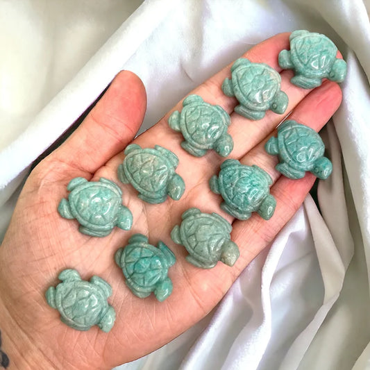 Amazonite Mini Turtle Carvings