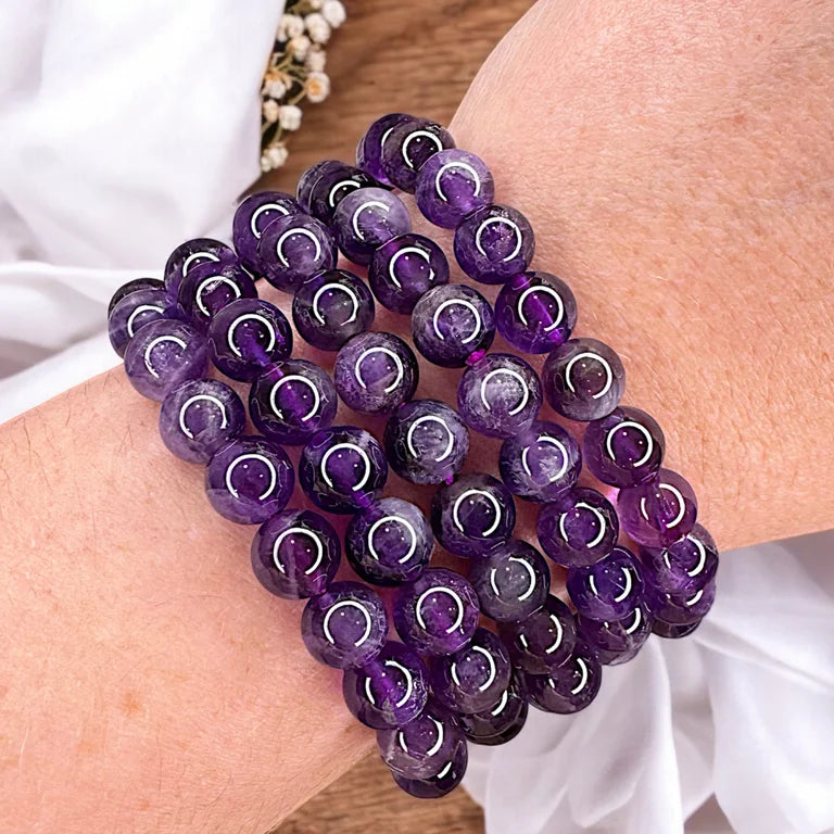 Amethyst 8mm Bead Bracelets