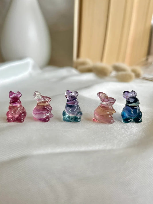 Mini Fluorite Standing Bunny Carvings | Intuitively Chosen