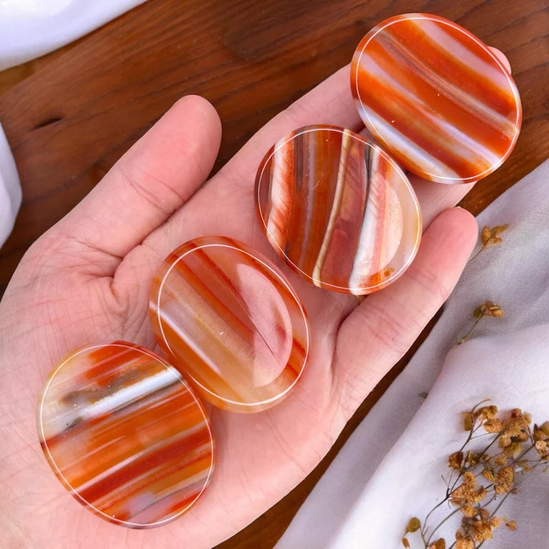 Carnelain Worry Stones | Intuitively Chosen