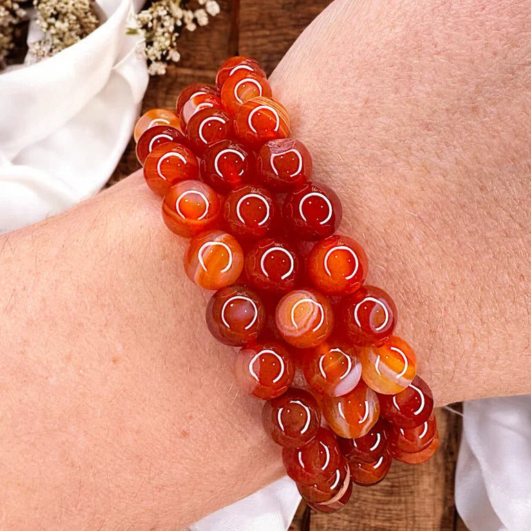 Carnelian 8mm Bead Bracelets