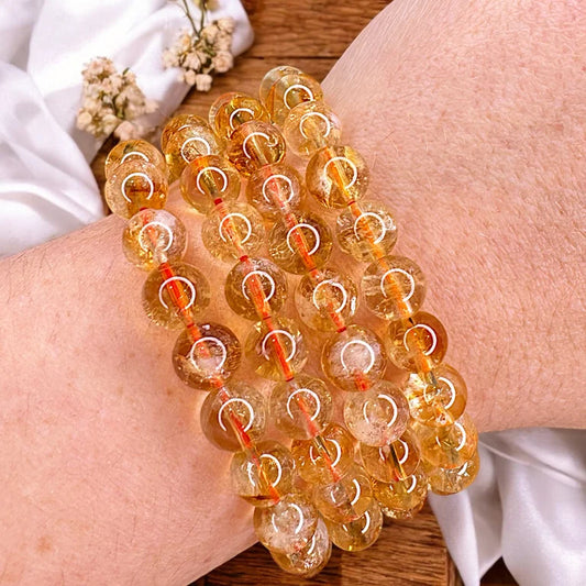 Citrine 8mm Bead Bracelets (Heat Treated)