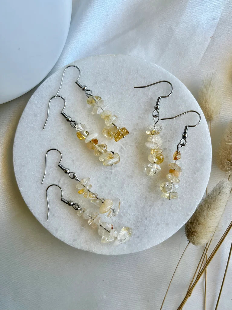 Citrine Chip Earrings (Heat Treated)