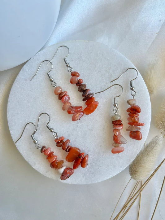 Carnelian Chip Earrings