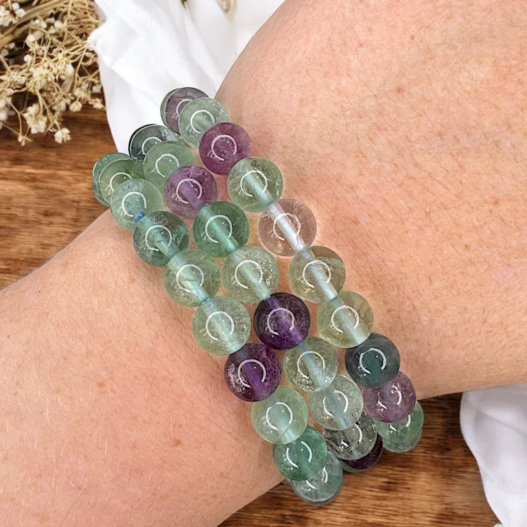 Fluorite 8mm Bead Bracelets