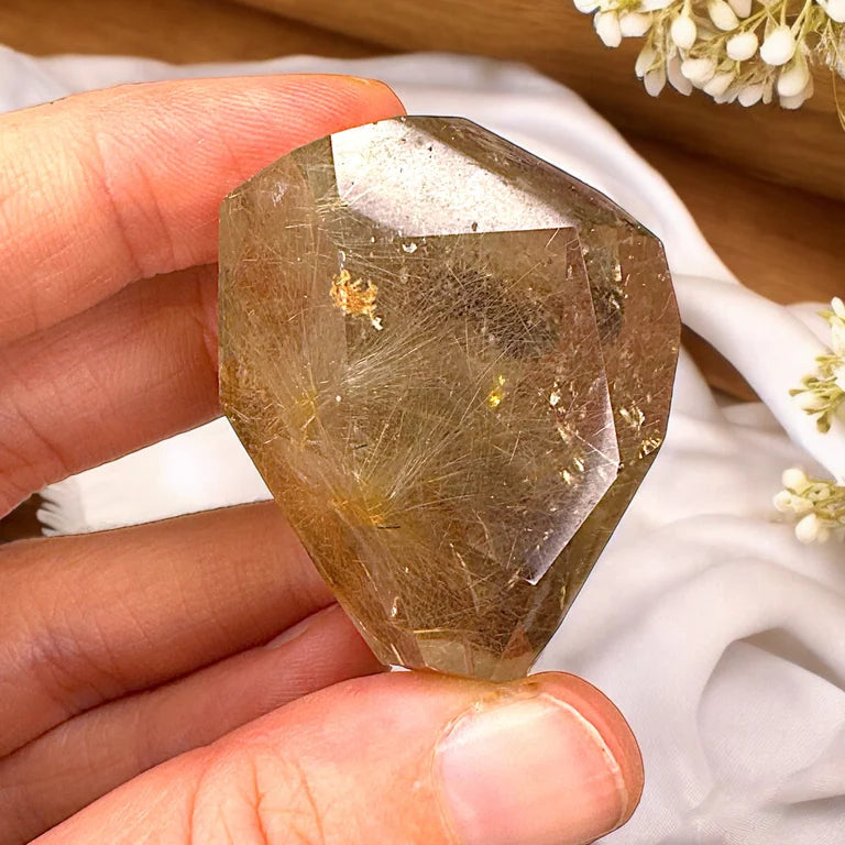 Golden Rutile Smokey Quartz Freeform B