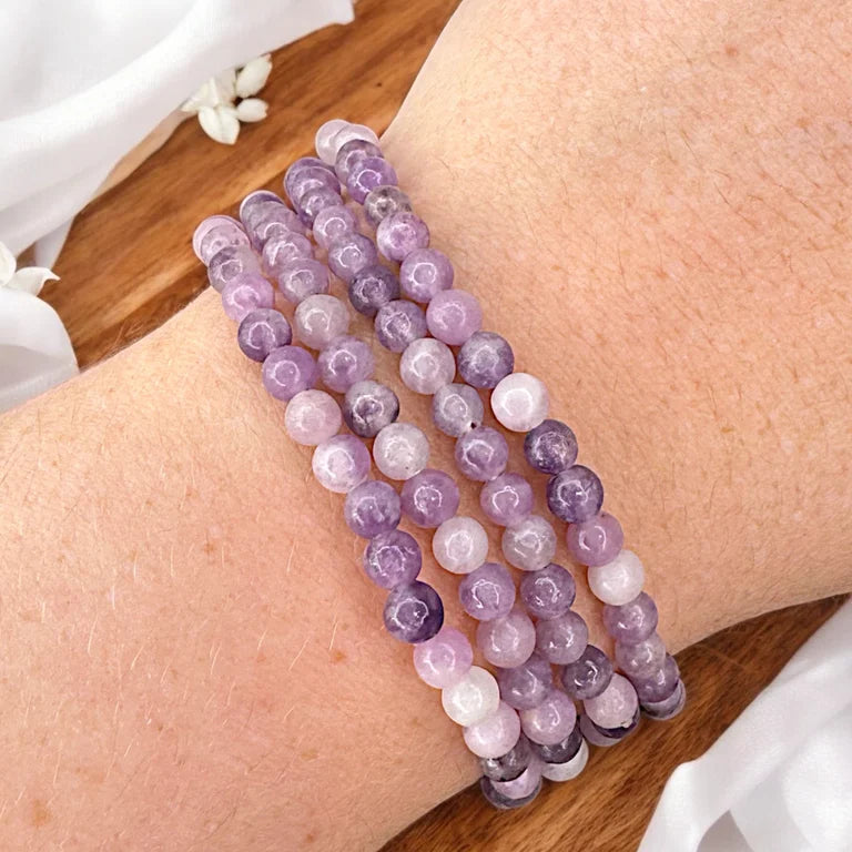 Lepidolite 4mm Bead Bracelets