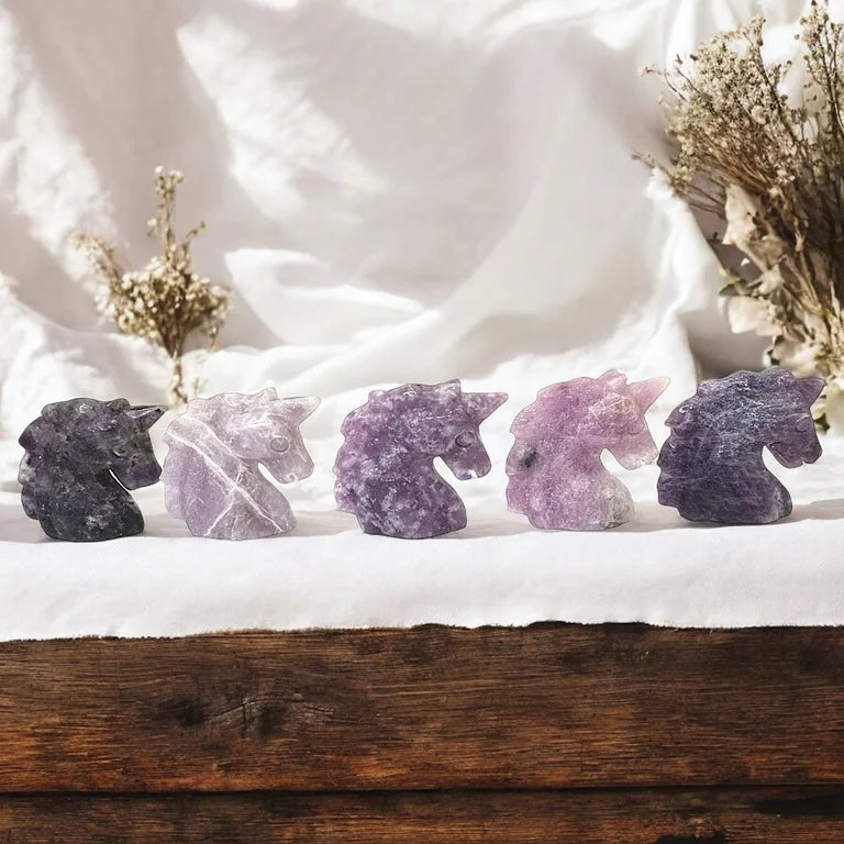 Lepidolite Mini Unicorn Carving | Intuitively Chosen