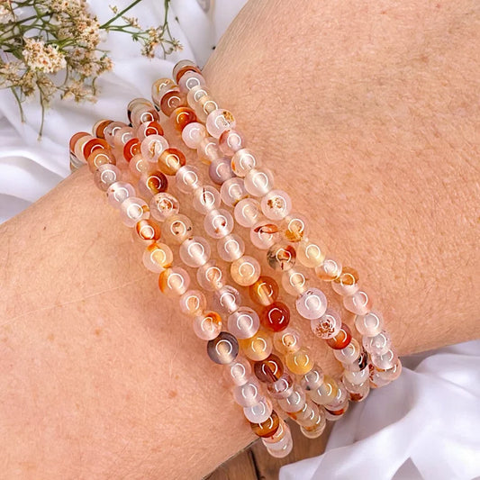 Natural Carnelian Bead Bracelet 4mm