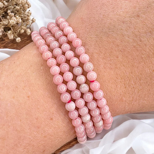 Pink Opal 4mm Bead Bracelet