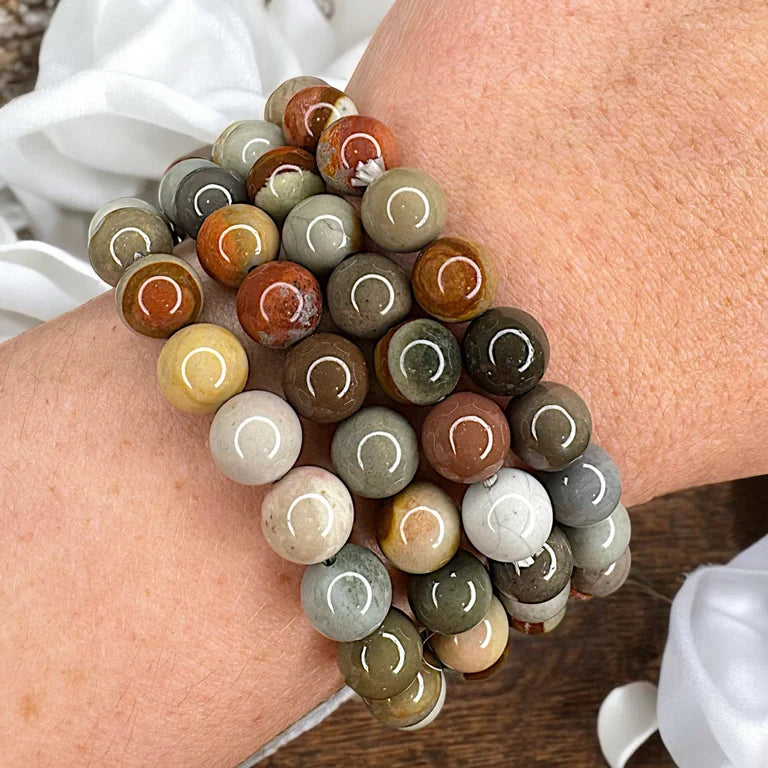 Polychrome Jasper 8mm Bead Bracelet