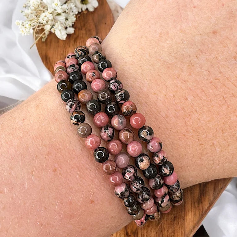 Rhodonite 4mm Bead Bracelets