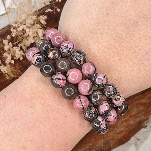 Rhodonite 8mm Bead Bracelets