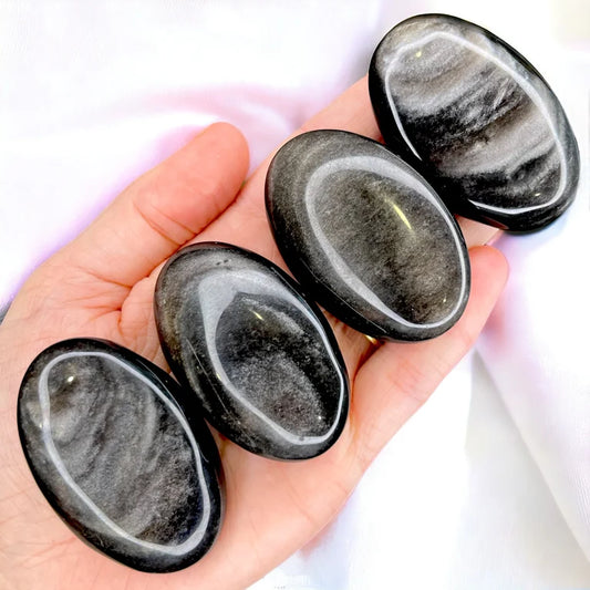 Silver Sheen Obsidian Palmstones | Intuitively Chosen