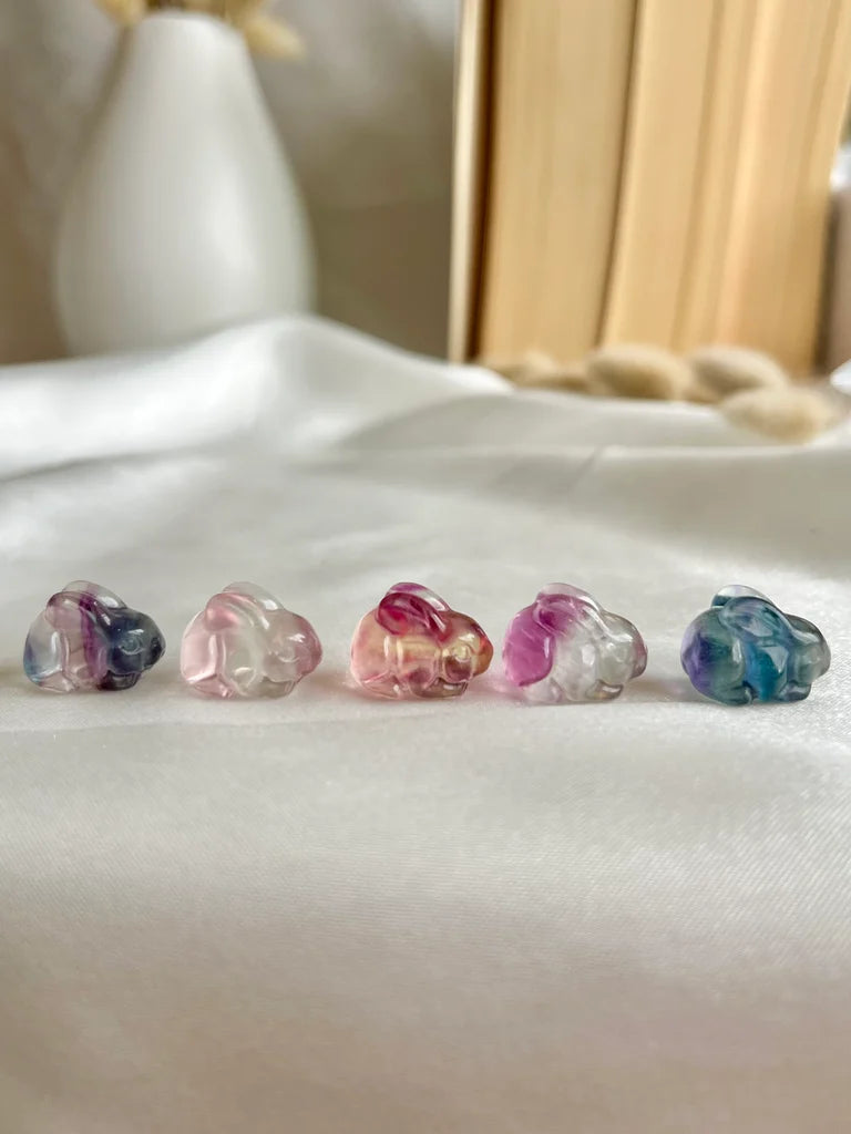 Mini Fluorite Sleeping Bunny Carvings | Intuitively Chosen