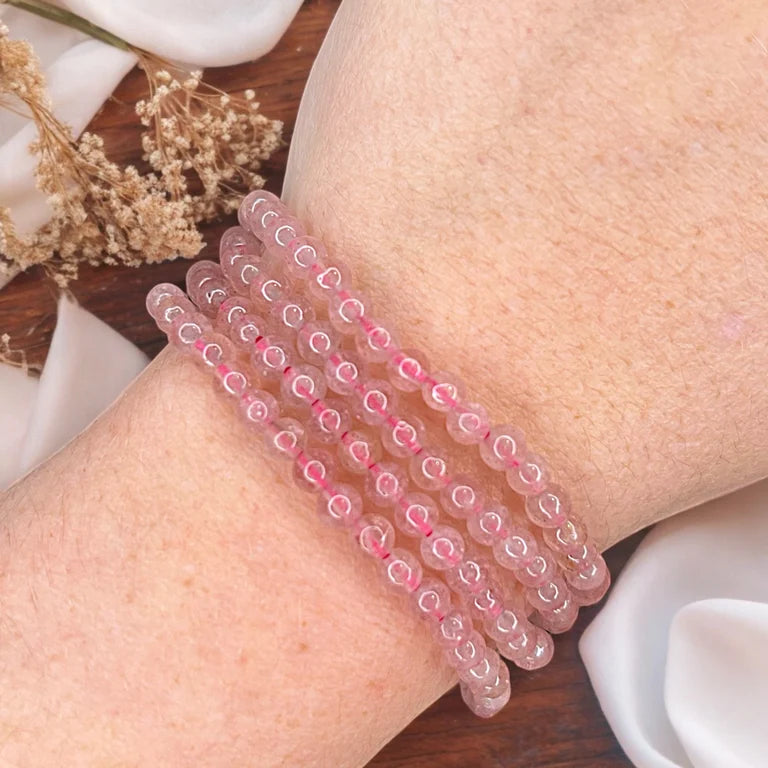 Strawberry Quartz 4mm Bead Bracelets