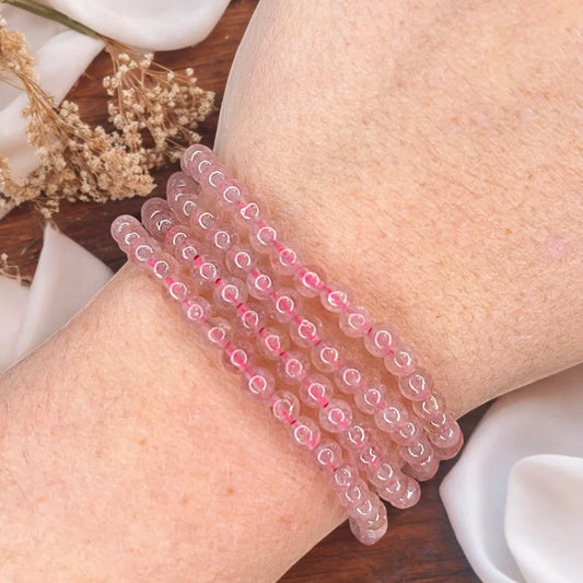 Strawberry Quartz 4mm Bead Bracelets