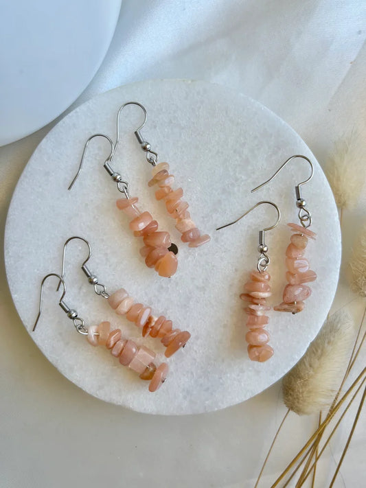 Sunstone Chip Earrings