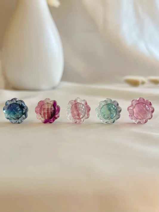 Mini Fluorite Sunflower Carvings | Intuitively Chosen