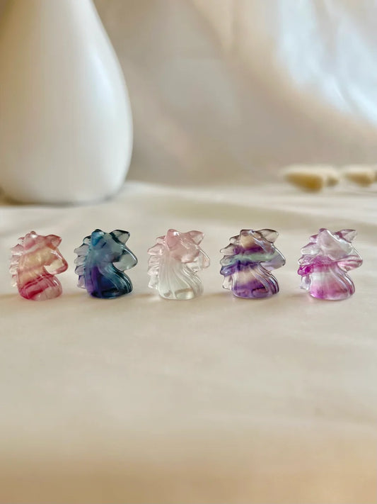 Mini Fluorite Unicorn Carvings | Intuitively Chosen