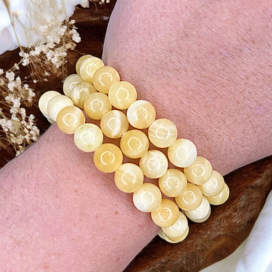 Yellow Calcite 8mm Bead Bracelets